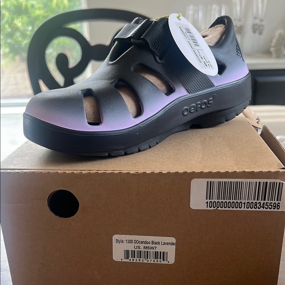 OOFOS Purple and Black Water Shoes with Durable Foam
